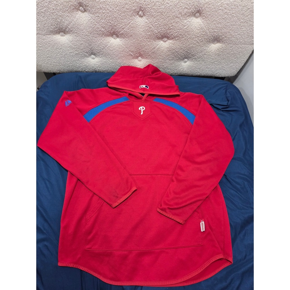 Majestic Philadelphia Phillies MLB Authentic Collection Red Hoodie Therma Base
